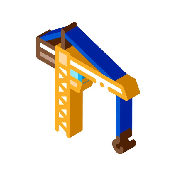 Teknisk Kran Ikon Vektor Isometrisk Kranskylt Färg Isolerad Symbol Illustration — Stock vektor