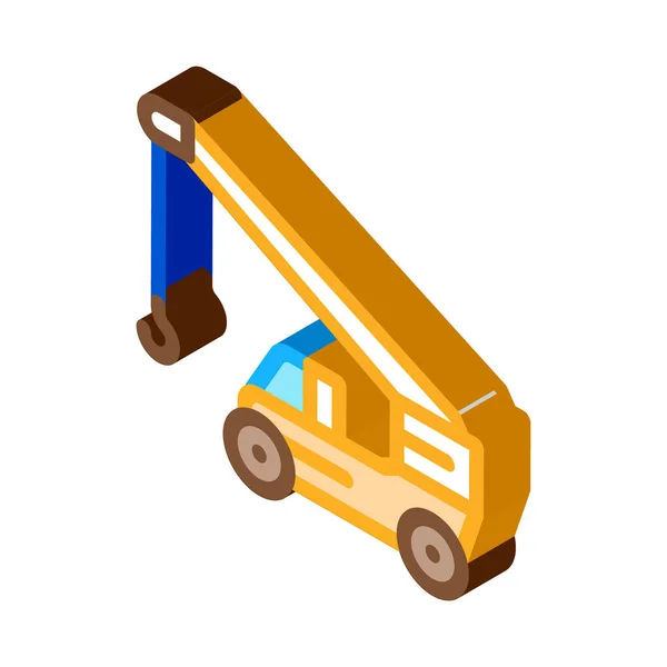 Machinery Crane Icon Vector Isometric Machinery Crane Sign Color Isolated — Stock Vector