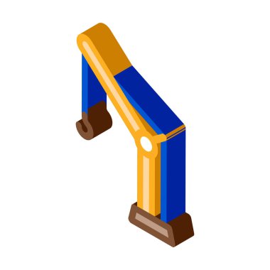 Kanca ikon vektörlü vinç. Kanca işaretli izometrik vinç. renk izole edilmiş sembol çizimi