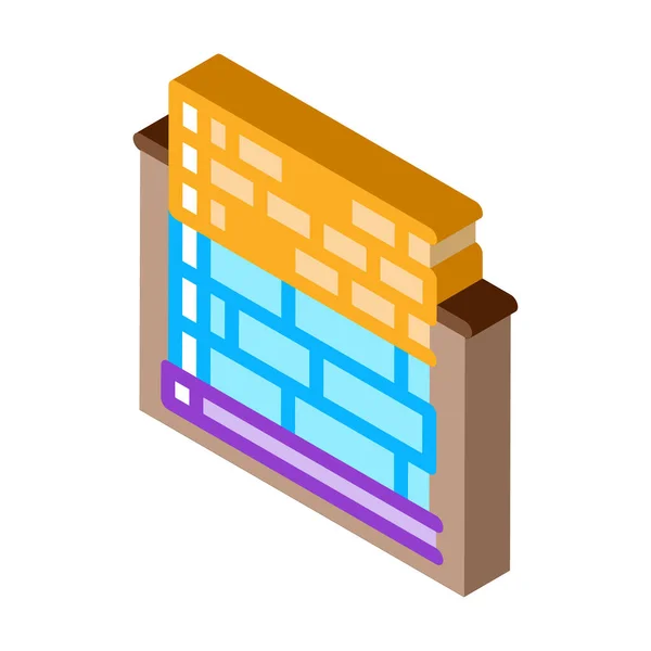 Vektor Blokkfundament Isometrisk Blokkskilt Fargeisolert Symbol Som Illustrerer – stockvektor