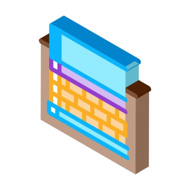 Prefabrik temel ikon vektörü. İzometrik prefabrik temel işareti. renk izole edilmiş sembol çizimi