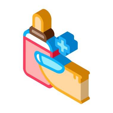 Çivi tedavisi sıvı ikon vektörü. İzometrik tırnak tedavisi sıvı işareti. renk izole edilmiş sembol çizimi