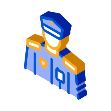 Polis mesleği ikon vektörü. İzometrik polis mesleği işareti. renk izole edilmiş sembol çizimi