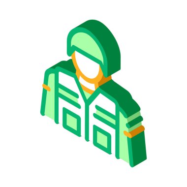 Asker mesleği ikon vektörü. İzometrik asker mesleği işareti. renk izole edilmiş sembol çizimi