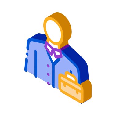 İş adamı mesleği ikon vektörü. İzometrik iş adamı imzası. renk izole edilmiş sembol çizimi