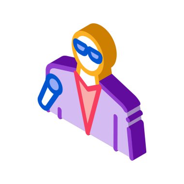 Şarkıcı mesleği ikon vektörü. İzometrik şarkıcı mesleği işareti. renk izole edilmiş sembol çizimi