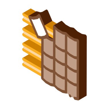 Çatı seramik kiremit ikon vektörü. İzometrik çatı seramik tabelası. renk izole edilmiş sembol çizimi