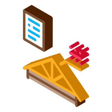 Çatı iskeleti ikon vektörü. İzometrik çatı iskeleti işareti. renk izole edilmiş sembol çizimi