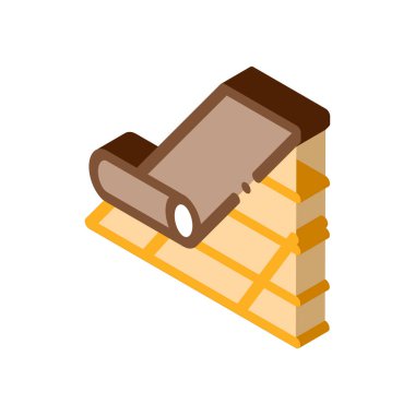 Çatı bitumen kiremit ikon vektörü. İzometrik çatı zifti tabelası. renk izole edilmiş sembol çizimi