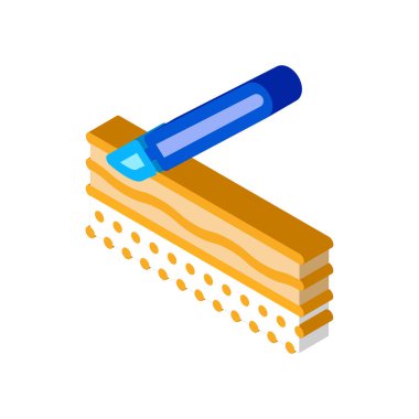 Cerrahi kesik ikon vektörü. İzometrik cerrahi kesik işareti. renk izole edilmiş sembol çizimi