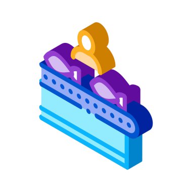 Balık fabrikası işçi ikon vektörü. İzometrik balık fabrikası işçisi işareti. renk izole edilmiş sembol çizimi