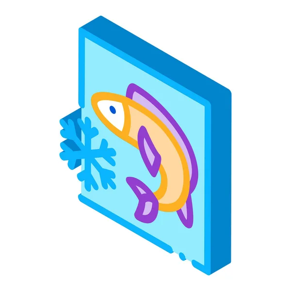 Gefrorener Fisch Icon Vektor Isometrisches Gefrorenes Fischzeichen Farbe Isoliert Symbol — Stockvektor