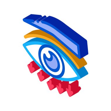 Göz kapağı estetik ameliyat ikonu vektörü. İzometrik göz kapağı estetik ameliyat işareti. renk izole edilmiş sembol çizimi