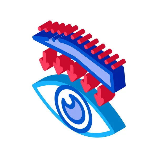 Sobrancelha Para Baixo Vetor Ícone Cirurgia Sobrancelha Isométrica Para Baixo — Vetor de Stock