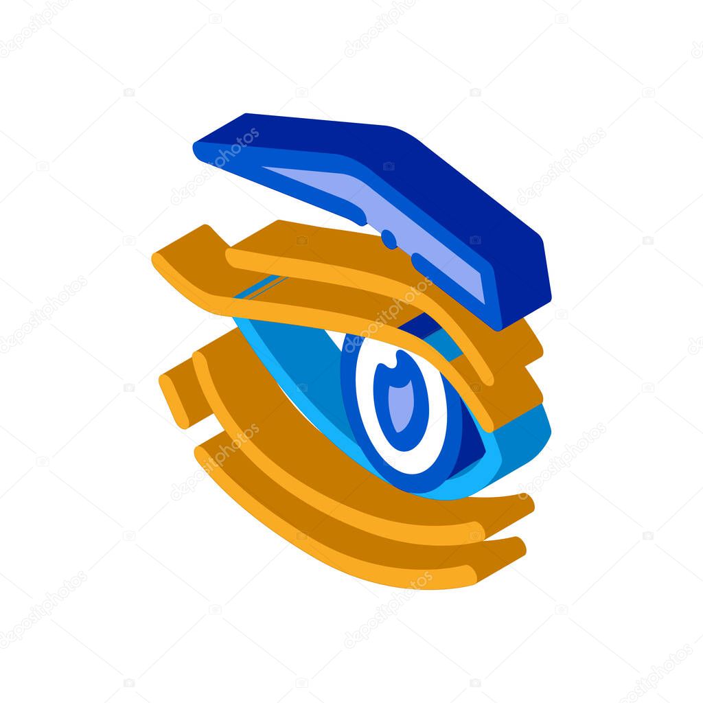 bags under eyes icon vector. isometric bags under eyes sign. color isolated symbol illustration