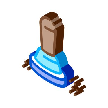 Kahve ikonu vektörü. İzometrik kahve basım işareti. renk izole edilmiş sembol çizimi