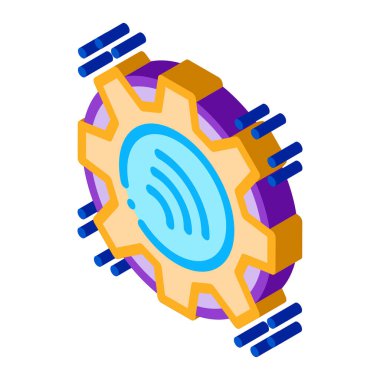 radyo sinyali ikon vektörünü onar. İzometrik radyo sinyali tabelası. renk izole edilmiş sembol çizimi