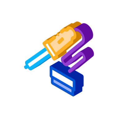 Demir lehim aracı ikon vektörü. İzometrik demir lehim işareti. renk izole edilmiş sembol çizimi