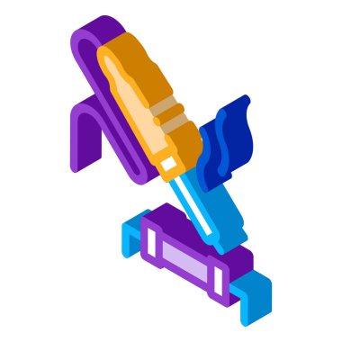 Demir lehim direnci ikon vektörü lehimleniyor. İzometrik lehimleme demir lehim direnci işareti. renk izole edilmiş sembol çizimi