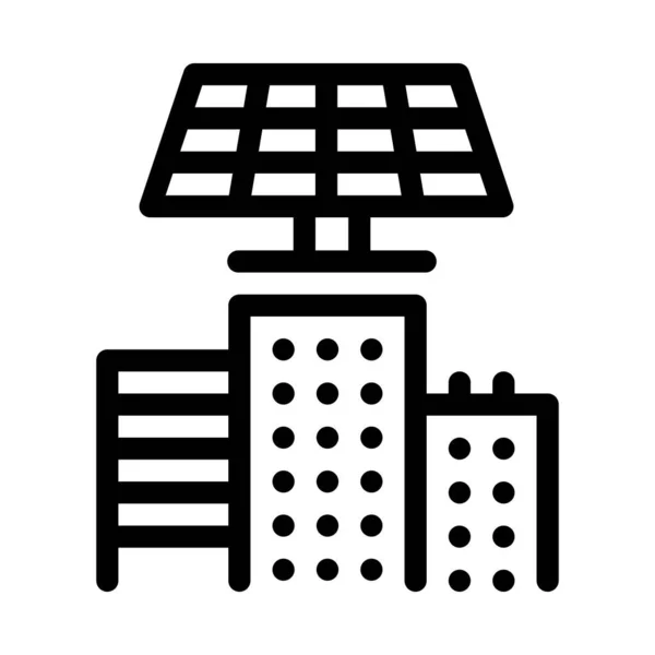 Smart City Solar Energy Icon Vector Signo Energía Solar Ciudad — Vector de stock