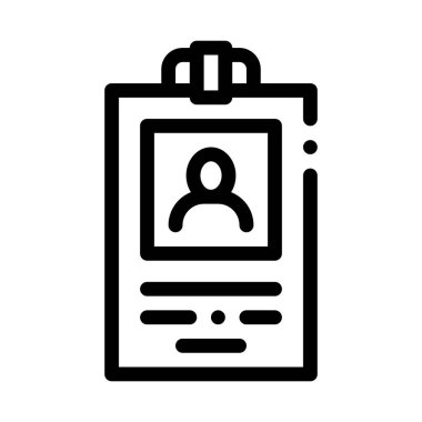 Ofis çalışanı rozet ikonu vektörü. Ofis çalışanı rozeti. izole edilmiş sınır sembolü çizimi