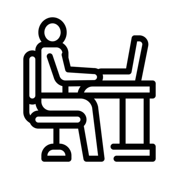 Een Man Die Werkt Office Icon Vector Een Man Die — Stockvector