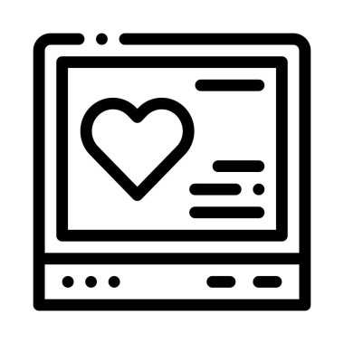 Kardiyogram alet ikon vektörü. Kardiyogram cihazı işareti. izole edilmiş sınır sembolü çizimi