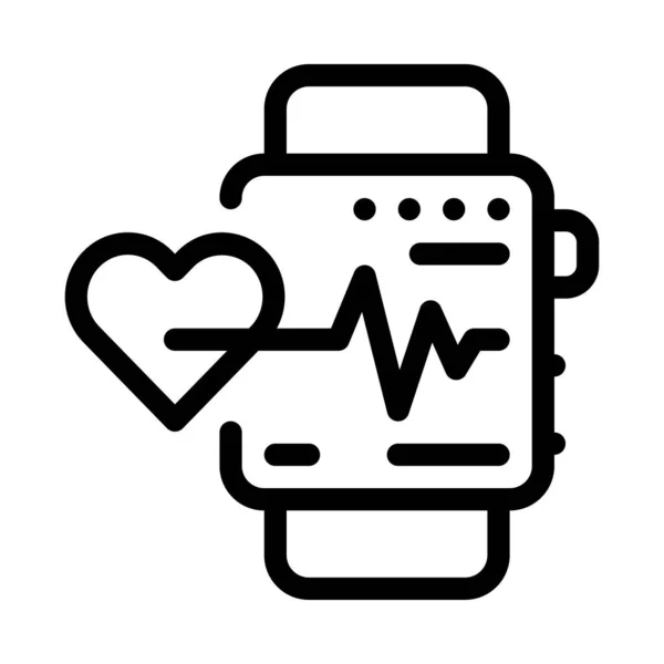 Assistir Coração Bater Ícone Vetor Olha Sinal Batimento Cardíaco Ilustração — Vetor de Stock