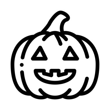 Cadılar bayramı balkabağı ikon vektörü. Cadılar bayramı balkabağı işareti. izole edilmiş sınır sembolü çizimi