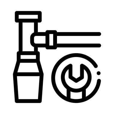 Boru tamir ikonu vektörü. Boru tamiri işareti. izole edilmiş sınır sembolü çizimi