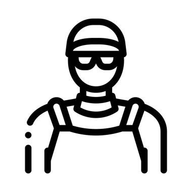 Temizlik işçisi ikon vektörü. Temizlik işçisi işareti. izole edilmiş sınır sembolü çizimi