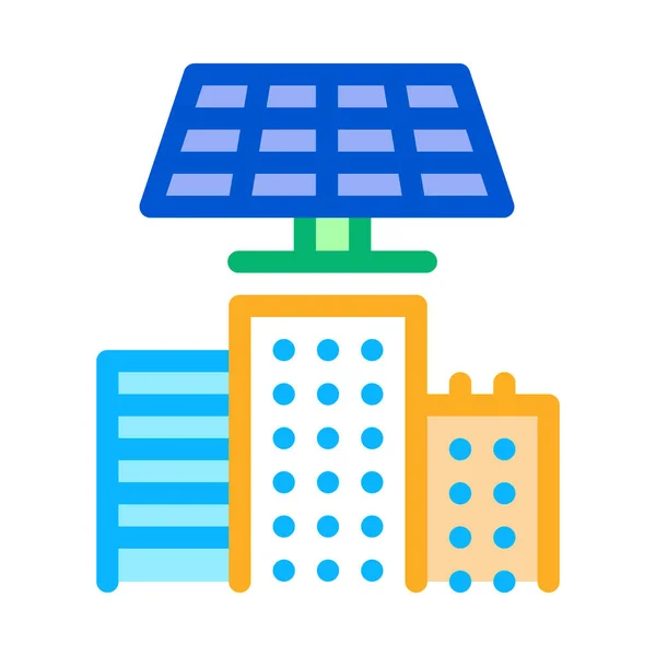 Smart City Solar Energy Icon Vector Signo Energía Solar Ciudad — Vector de stock