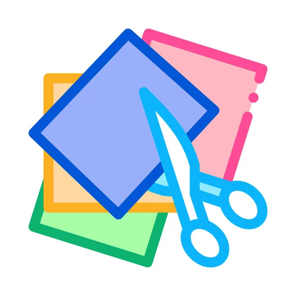 preschool education cut scissors icon vector. preschool education cut scissors sign. color symbol illustration