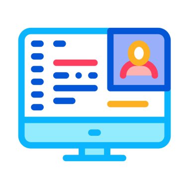 Bilgisayar ekranı ikon vektörü. Bilgisayar ekranı işareti. renk sembolü çizimi