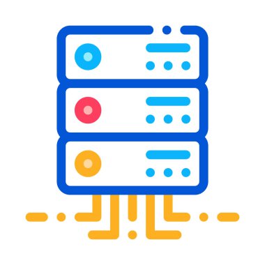 Ofis sunucusu simgesi vektörü. Ofis sunucusu imzası. renk sembolü çizimi