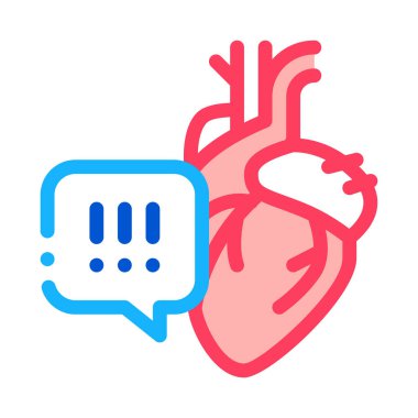 Kalp hastalığı ünlem işareti ikon vektörü. Kalp hastalığı ünlem işareti. renk sembolü çizimi