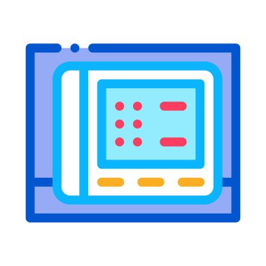 Kardiyo elektronik cihaz ikonu vektörü. Kardiyo elektronik cihaz işareti. renk sembolü çizimi