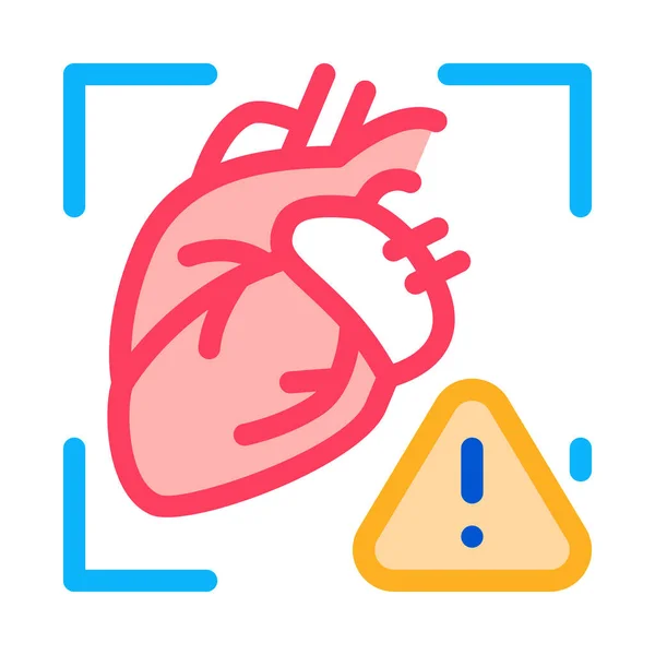 Herzkrankheit Aufmerksamkeit Icon Vektor Aufmerksamkeitszeichen Herzkrankheit Farbige Symbolabbildung — Stockvektor