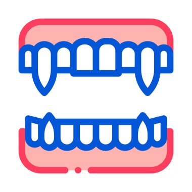 Cadılar Bayramı Sivri dişleri ikon vektörü. Cadılar Bayramı dişleri işareti. renk sembolü çizimi