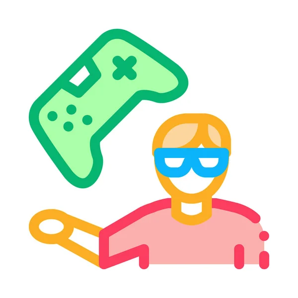 Gamer Játék Ikon Vektor Gamer Játéktábla Színes Szimbólum Illusztráció — Stock Vector