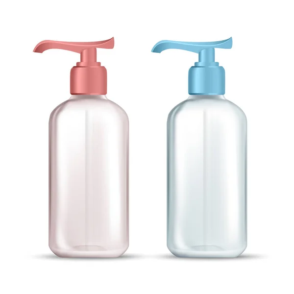Hijyenik Sıvı Sabun Vektörü Için Pompalı Şişe Yıkama Yüz Derisi — Stok Vektör