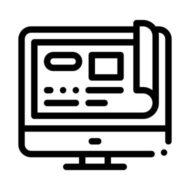 Web sitesi proje simgesi vektörü. Web sitesi işareti. izole edilmiş sınır sembolü çizimi