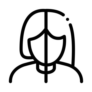 Farklı ırktan kadın ikon vektörü. Farklı ırktan kadınların imzası. izole edilmiş sınır sembolü çizimi