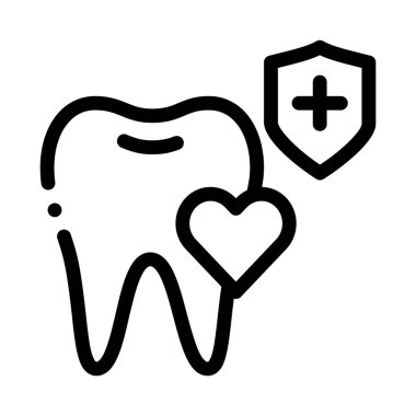 Diş sigortası ikonu vektörü. Diş sigortası tabelası. izole edilmiş sınır sembolü çizimi