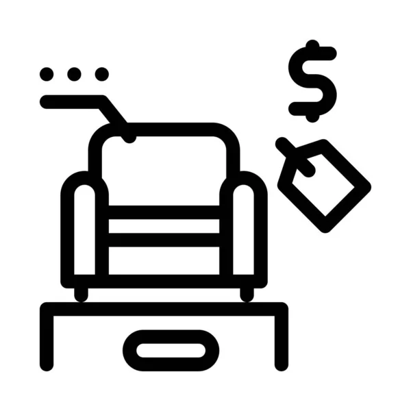 Fotel Sprzedający Wektor Ikony Znak Sprzedaży Fotela Odizolowany Symbol Konturu — Wektor stockowy