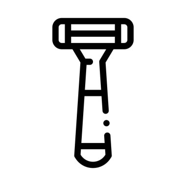 jilet tüy ayıklama aracı ikon vektörü. Ustura tüy dökücü alet işareti. izole edilmiş sınır sembolü çizimi