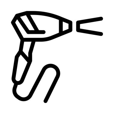 Sililasyon lazer ekipman ikon vektörü. Lazer teçhizat depilasyonu. izole edilmiş sınır sembolü çizimi