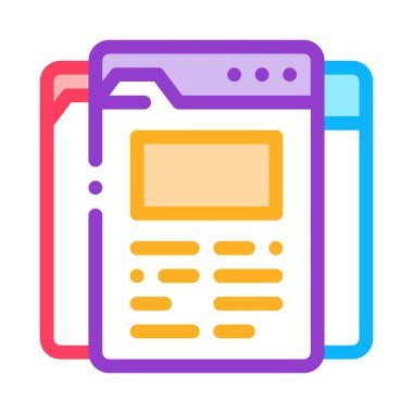Web sitesi proje ikon vektörünün farklı sayfaları. Web sitesi projesinin farklı sayfaları. renk sembolü çizimi