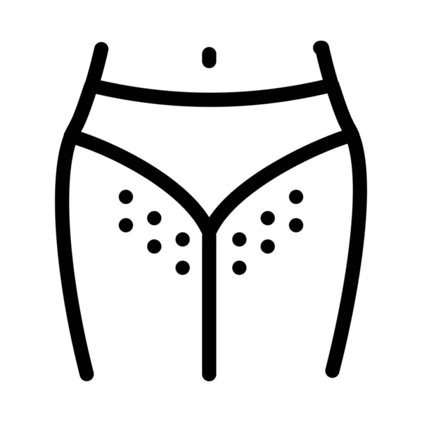 Szőrös Bikini Zóna Ikon Vektor Szőrös Bikini Zónajel Izolált Kontúr — Stock Vector