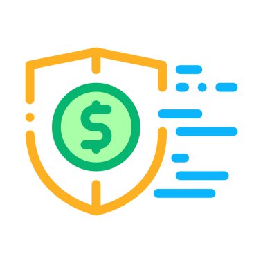 Finans koruma sigortası ikon vektörü. Finans koruma sigortası tabelası. renk sembolü çizimi